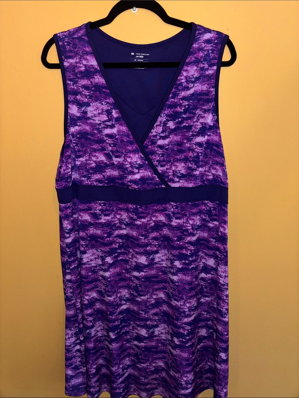 Tek Gear purple printed Sleeveless V-Neck dress